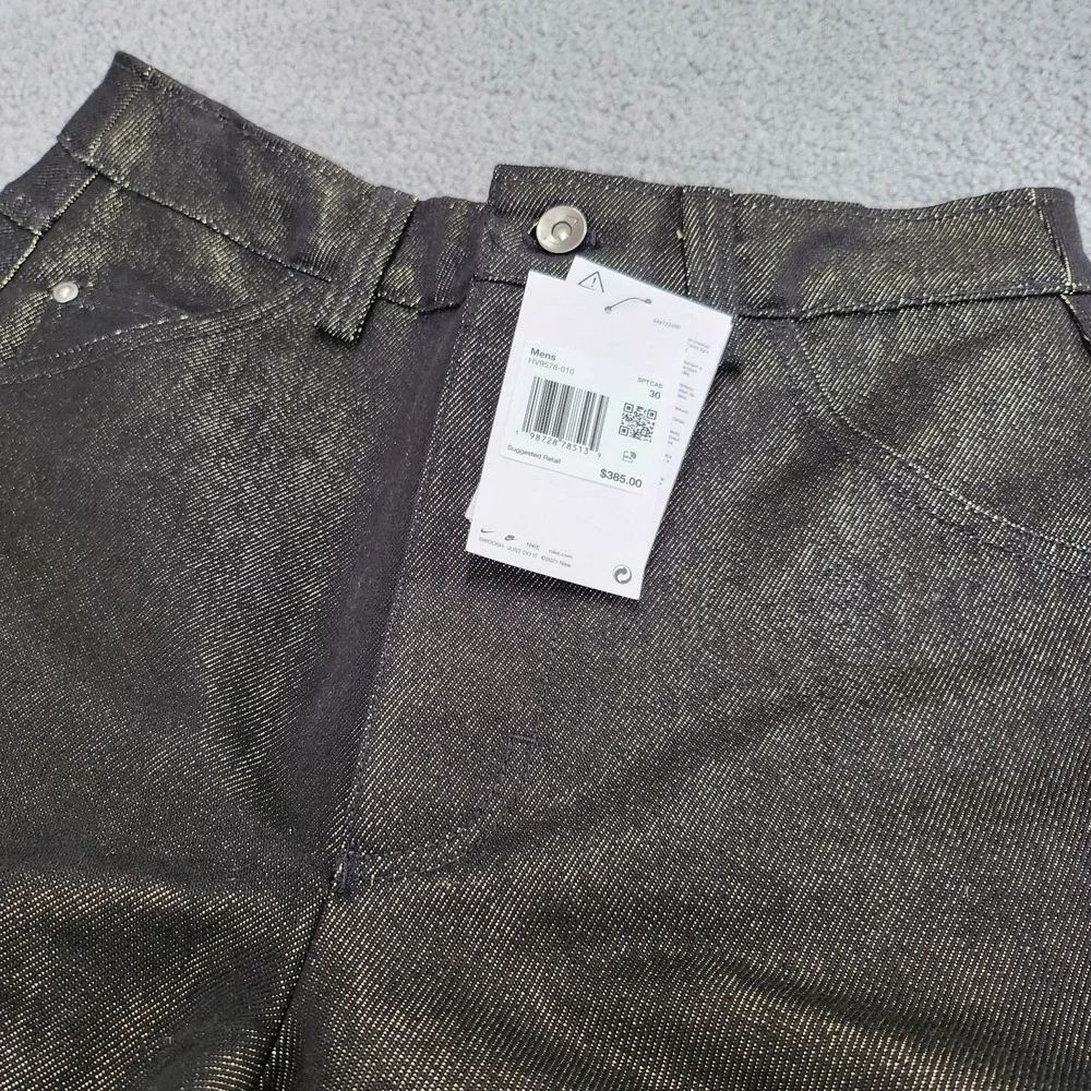 Mens Sz 30 Nike x XT Denim Pants Wide Leg Active Pants Metallic Black HV9578-010